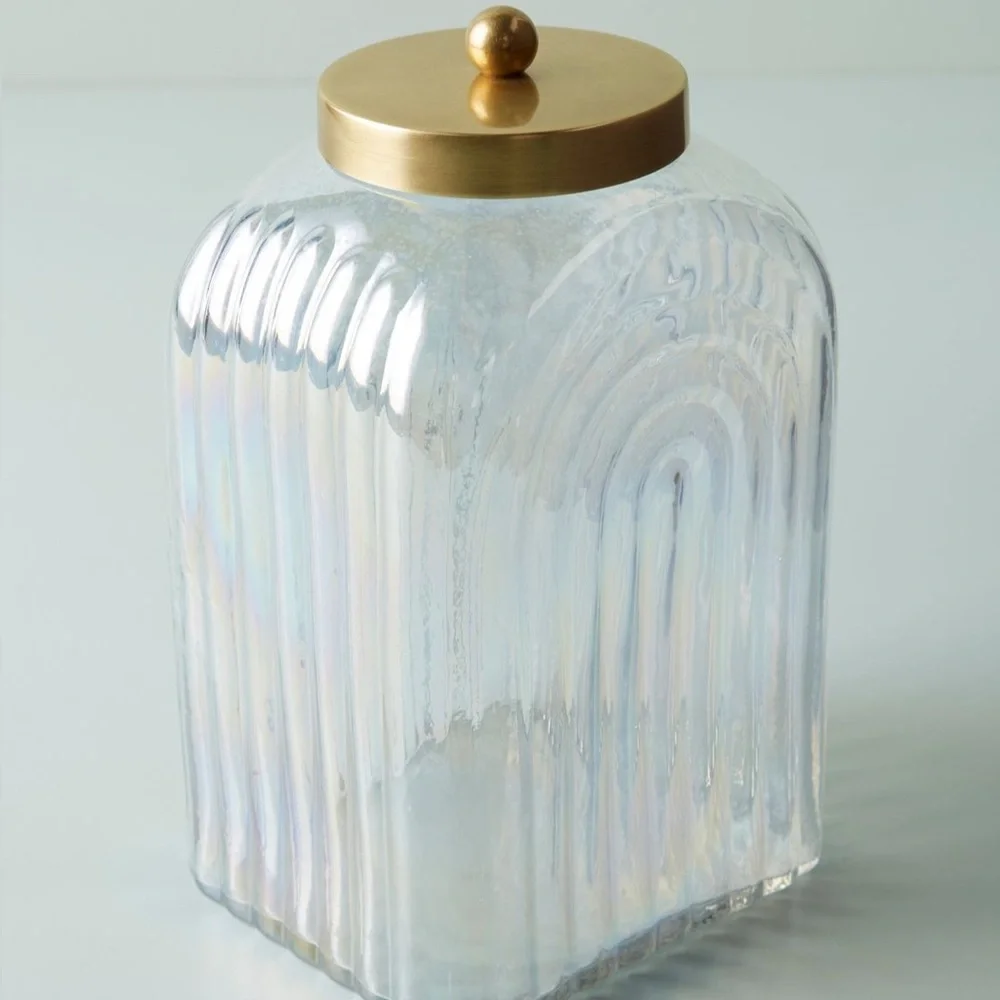 Anthropologie Noah Large Iridescent Bath Canister